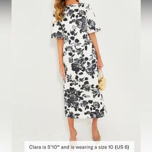 EMILIA WICKSTEAD

Black Flowers on Ivory Kora Rounded Twill Dress